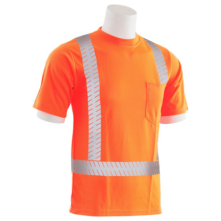 Erb Safety T-Shirt, Birdseye Mesh, Short Slv, Class 2, 9006SEG, Hi-Viz Orange, SM 62218